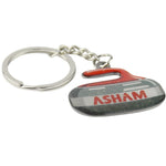 Asham Red Curling Rock Keychain