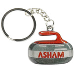 Asham Red Curling Rock Keychain