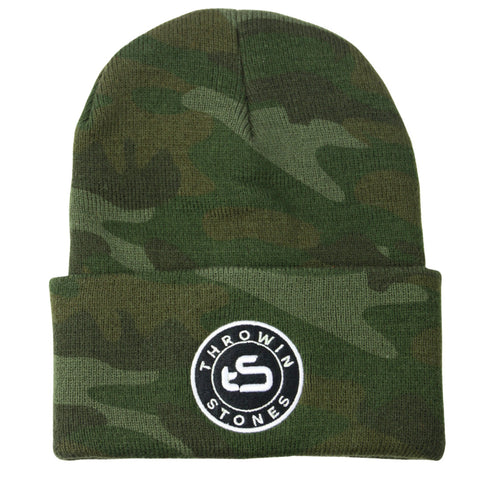 Throwin Stones Knit Toque Camo